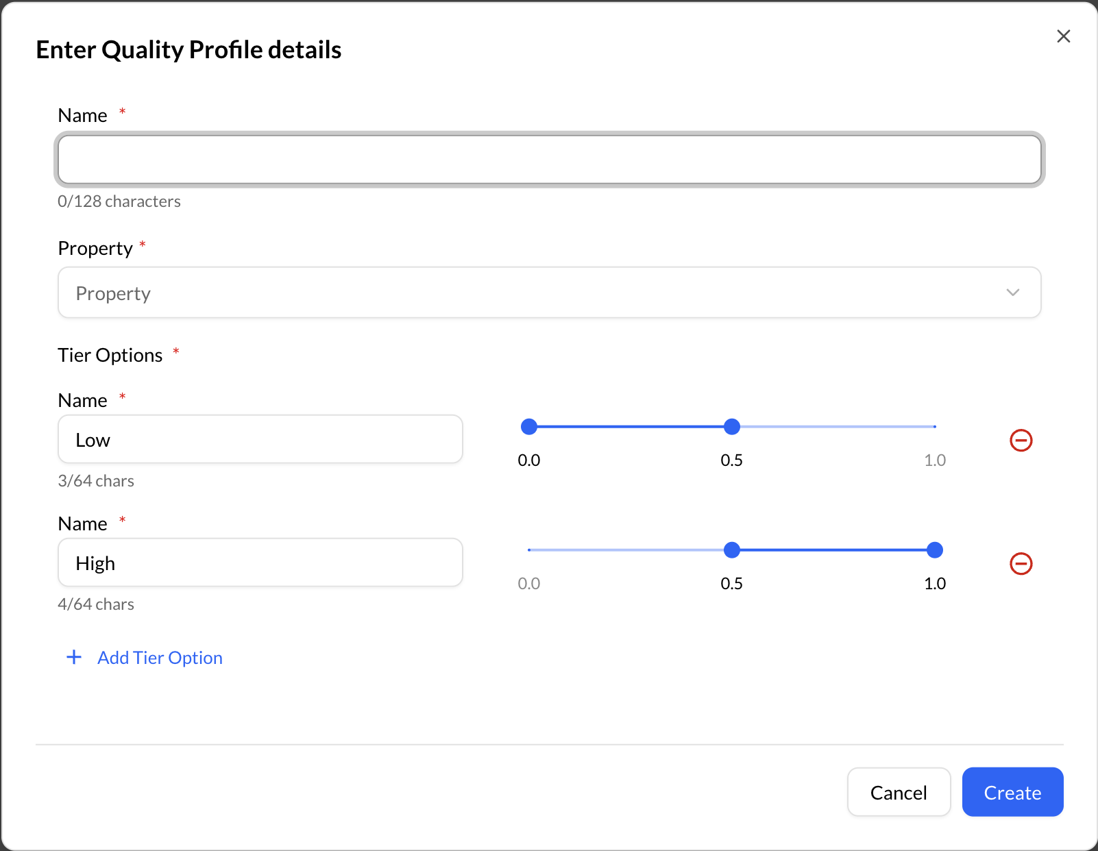 Quality Profile Creation
