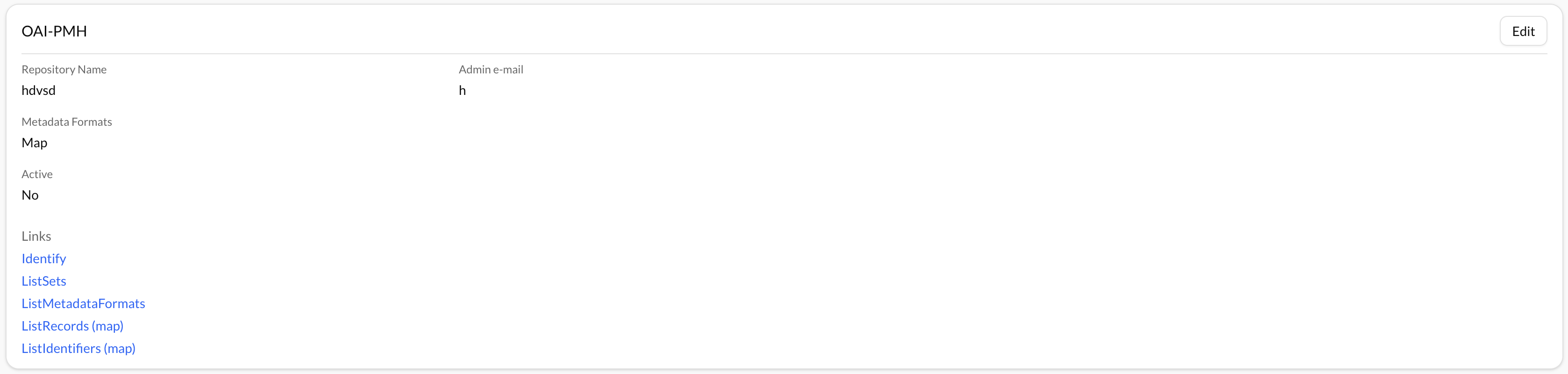 OAI-PMH Configuration