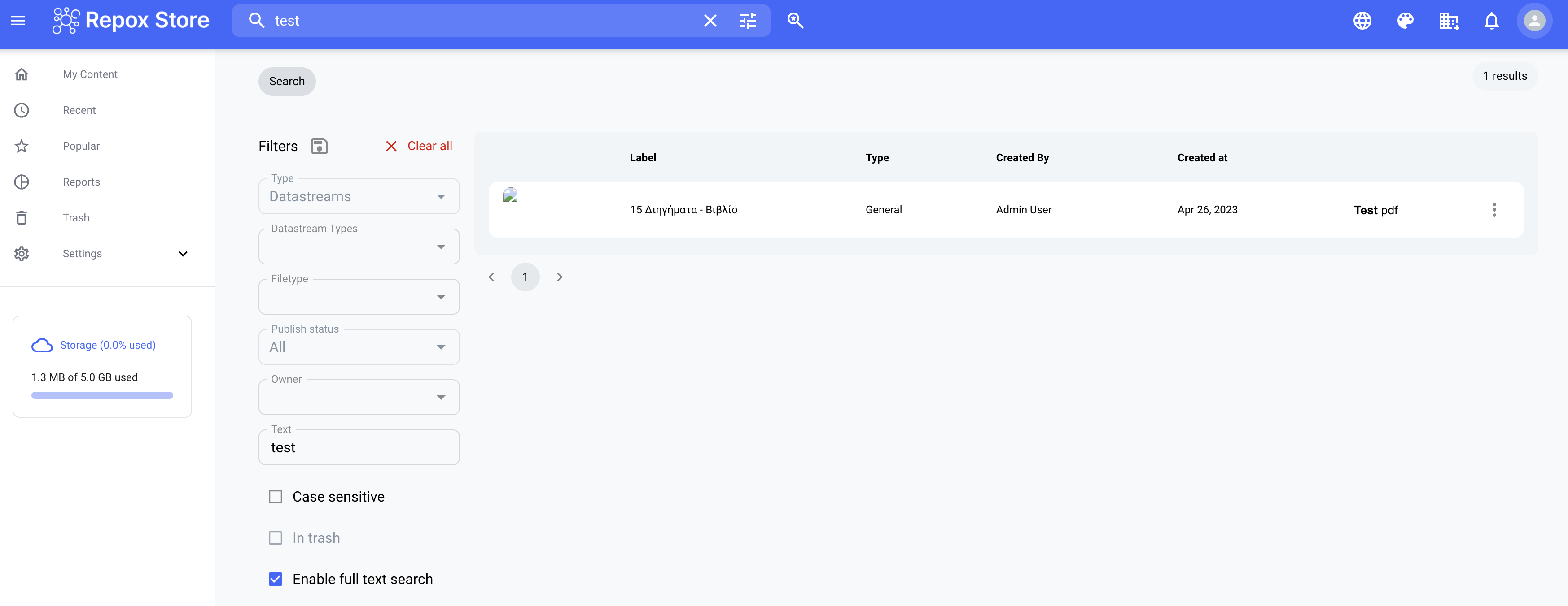 Full Text Search Results